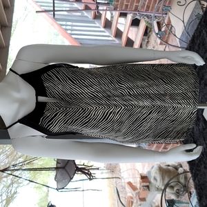 Zebra Ann Taylor Keyhole Long Halter Summer Top L